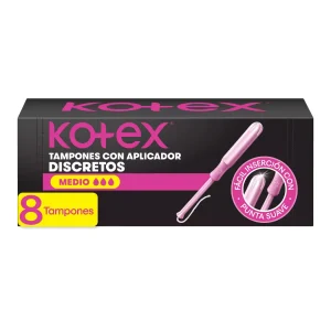 Kotex Tampones con Aplicador Medio 8 Un