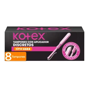 Kotex Tampones con Aplicador Súper 8 Un