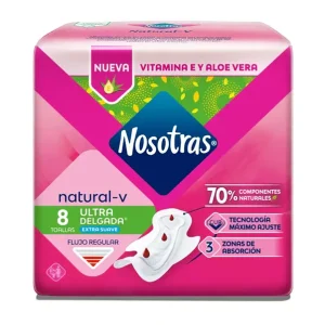 Nosotras Toallas Higiénicas Natural-V 8 Un
